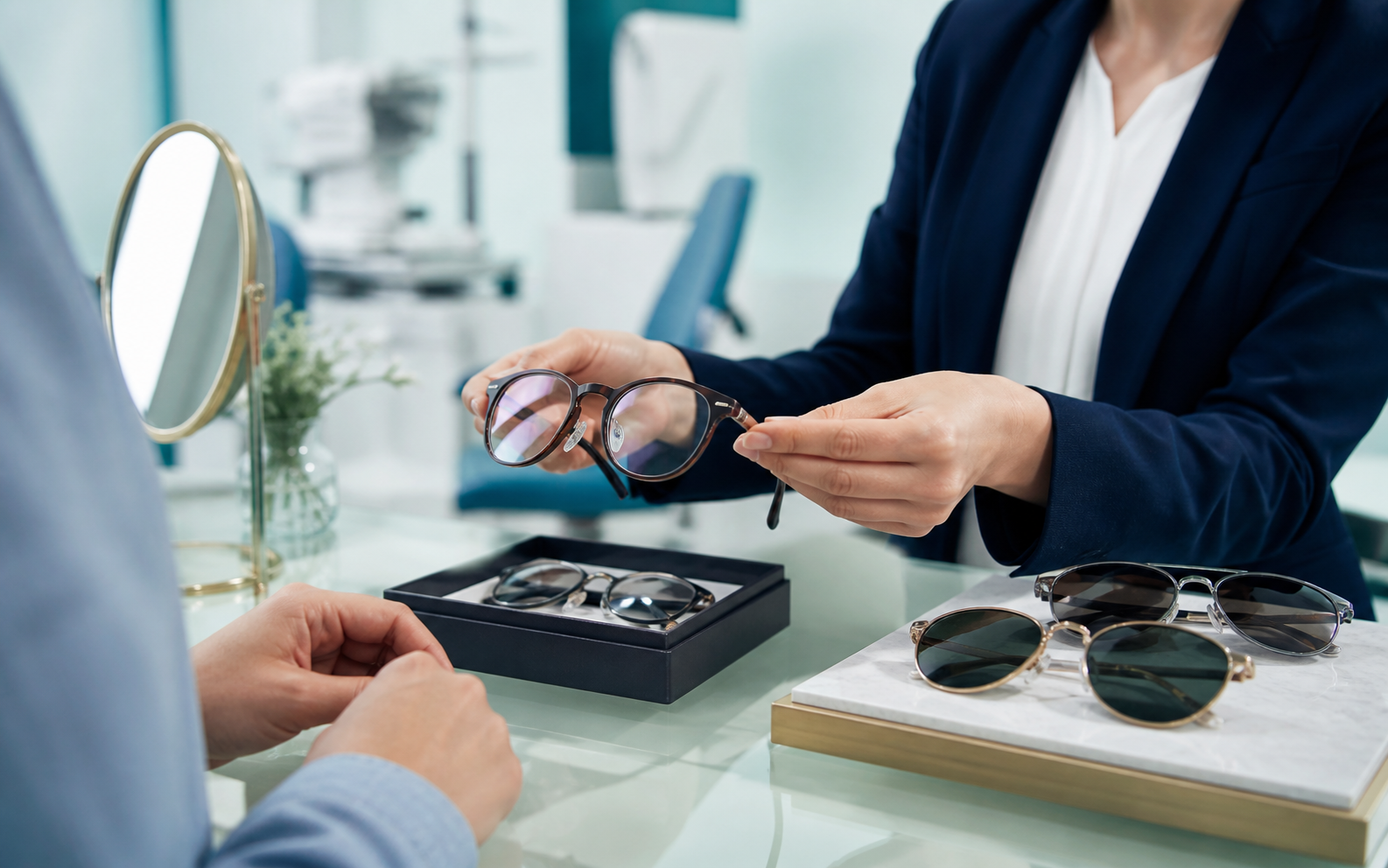 Prescription eyewear selection at Akshar Vision Arena